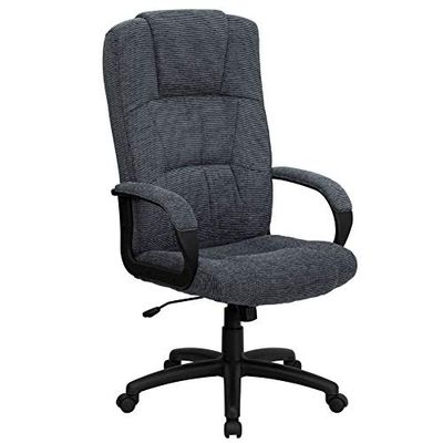 Flash Furniture Tkanina z wysokim oparciem Executive krzesło obrotowe z podłokietnikami, metalowe, szare, 78,74 x 66,04 x 38,1 cm