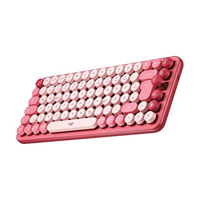 Logitech POP Keys Wireless Mechanical With Emoji Keys keyboard RF Wireless + Bluetooth QWERTZ German Burgundy, Pink, Rose