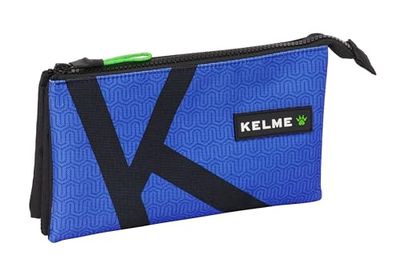 Safta Kelme Royal Trousse Triple pour Enfant, idéale pour Les Enfants d'âge Scolaire, Confortable et Polyvalente, qualité et résistance, 22 x 3 x 12 cm, Couleur Noire, Noir, Estándar, Décontracté