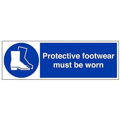 VSafety "Protective Footwear Must Be Worn" skylt, (paket med 3), 450mm x 150mm, 3