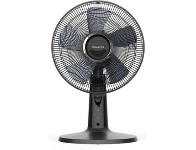 Rowenta Turbo Silence Extreme+ tafelventilator, 120° auto-oscillatie, tot 50% energiebesparing, Effitech-motor, 5 snelheden, 8-uurs timer, compact design, stil, zwart, VU2750F0