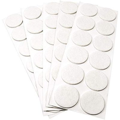 Adsamm® / 60 x feltrini autoadesivi/Bianco/ø 34 mm/Rotondo/piedini per mobili in feltro da 3.5 mm di spessore/pad protettivi per arredi