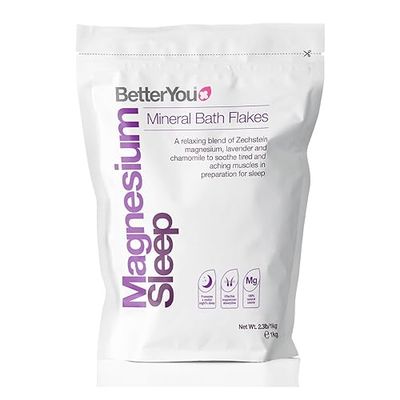 BetterYou Magnesium Sleep Mineral Bath Flakes | Zechstein Magnesium Infused with Lavender & Chamomile to Soothe Aching Muscles | Relaxing Essential Oils for Deep Sleep | 1kg
