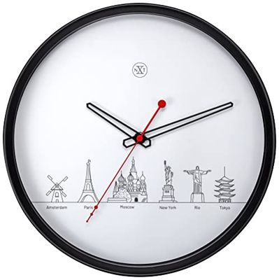 World Tour Wandklok, Zwart