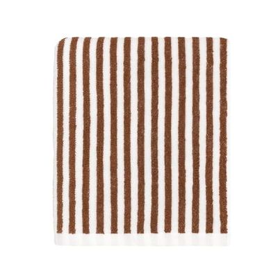 Yard Serviette à Mains en Coton Rayé Hebden - Noix de Pécan - 50x100cm