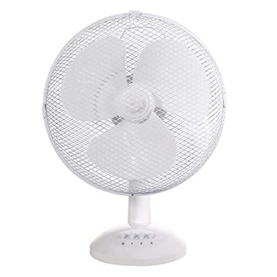 Russell Hobbs RHPDF1221 Tafelventilator, draagbaar, licht, 30,5 cm, 3 snelheden, groothoek-zwenken, krachtige luchtstroom, stil in bedrijf, ideaal voor slaapkamer of kantoor, wit