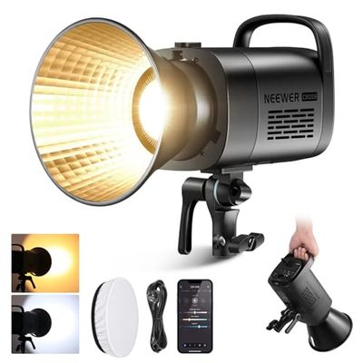 NEEWER CB120B Luce per Video a LED da 120W con Controllo 2,4G e App, COB Bicolore 2700K-6500K,78000lux a 1m/Modalità CCT/CRI97/12 Scene/Attacco Bowens, Illuminazione Continua per Foto/Video in Studio