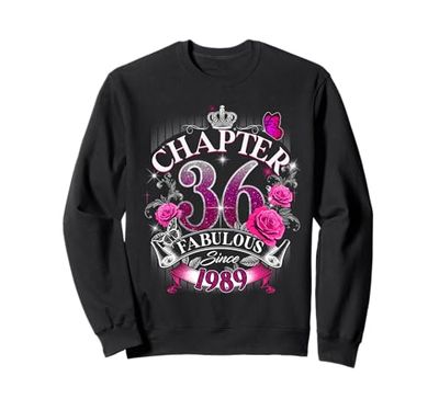 Womens Chapter 36 Fabulous Since 1989 36th Birthday Design Felpa