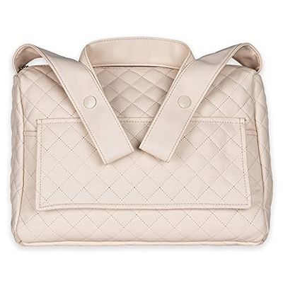 Duffi Baby Bolso de Maternidad Polipiel Lux. Bolso Organizador para Carro de Bebé o Silla de Paseo. Varios Compartimentos y Asa Grande. Cierre con Cremallera. Color Beige. 0553-05
