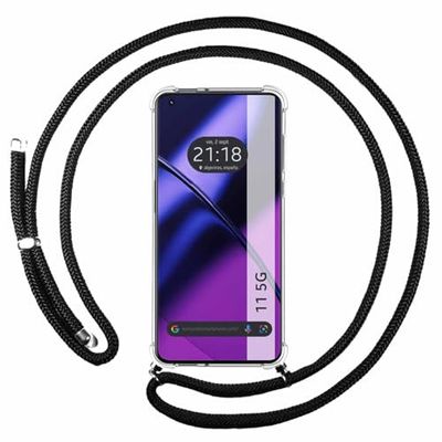 Tumundosmartphone Transparante beschermhoes voor Oneplus 11 5G met zwart trekkoord