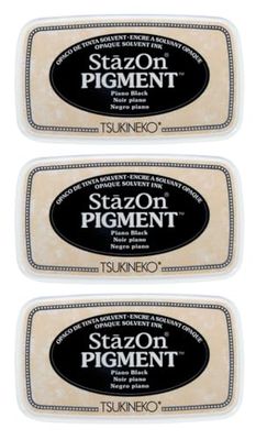 Rayher StazOn Pigment stempelkussen set van 3, zwart