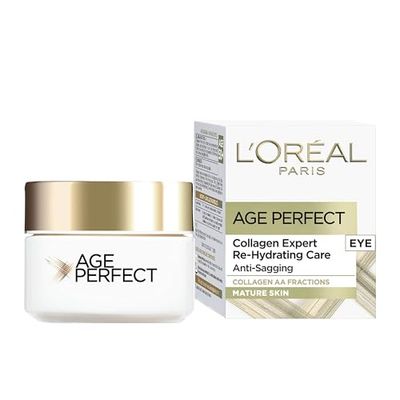 L'Oreal Creme rehidratante para olhos enriquecido com peptídeos de colagénio, anti-floração ataca manchas de idade - 15 ml