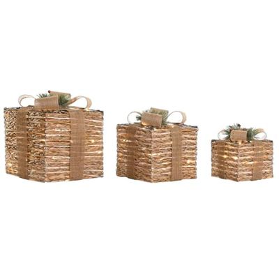 DKD Home Decor Décoration de Noël Naturelle 25 x 25 x 25 cm (3 pièces)