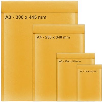 A3 A4 A5 A6 Mix Size Bubble Padded Envelopes for Packaging Postage Peel & Seal Shipping Bag Mailers Postal Wrap 40 Pack