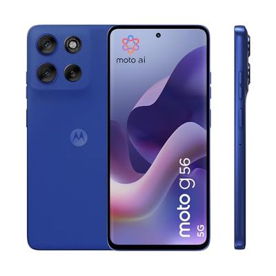 Motorola moto g56 5G 8/256GB, Fotocamera 50MP + sensore antisfarfallio, Display 6.72" FHD+ 120Hz, batteria 5200mAh, MediaTek Dimensity 7060, Android 15, PANTONE Dazzling Blue