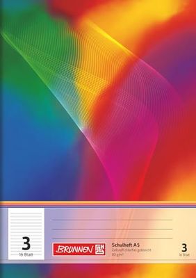 Brunnen 104590302 Quaderno A5 (16 fogli, a righe, rigatura 3, classe 3)