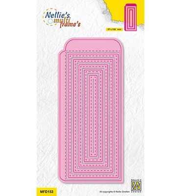 Nellie's Choice Cutting Die Envelope-5,7 x 13,2 cm-6 Pcs-Card Making Supplies-Metal Dies for Scrapbooking, DIY and Paper Crafts, Pink, 57x132mm