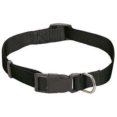 CHAPUIS SELLERIE SLA182 Collare regolabile per cani - Collare in nylon nero - Larghezza 25 mm - Lunghezza 38-65 cm - Misura L