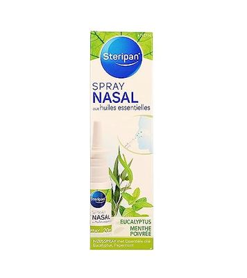 Steripan - Spray Nasal Décongestionnant - Aux Huiles Essentielles - Eucalyptus et Menthe Poivrée - 20ml