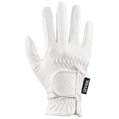 uvex Estilo desportivo, luva de equitação elástica unissexo, excelente aderência e resistente ao desgaste, compatível com ecrã tátil, branco, 10,5