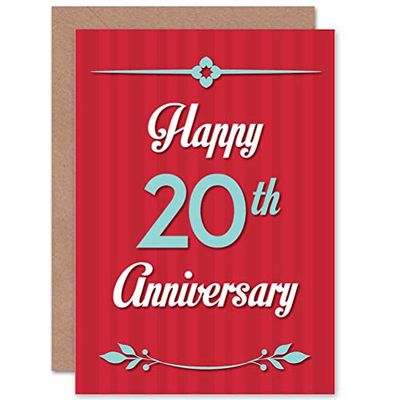 Wee Blue Coo ANNIVERSARY HAPPY 20TH TWENTIETH NEW ART GREETINGS GIFT CARD