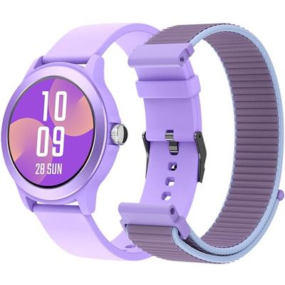 SPC Smartee Duo Vivo – Smartwatch Reloj Inteligente Color Violeta con Correa Intercambiable, Esfera Redonda de Alta definición 1.27”, Llamadas Bluetooth, 8 días batería, 100 Deportes, IP68