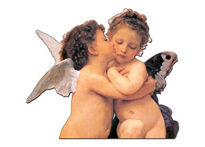 Artopweb Pannelli Decorativi Forma Bouguereau The First Kiss Detail, Legno, Multicolore, 81x1.8x70 cm