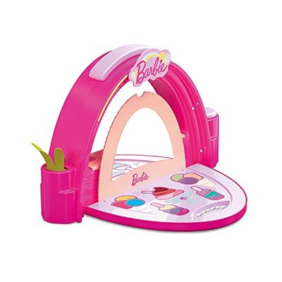 Mondo Barbie Gelateria - 40005, makijaż/lodziarnia, zawiera 8 błyszczyków do ust, 4 kompaktowe cienie do powiek do twarzy, 12 kompaktowych cieni do powiek, aplikatorów, 5 pilników do paznokci, lustra