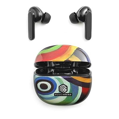Music Sound | TWS in-ear | Bluetooth-hoofdtelefoon met oplaadcase - PlayTime 5h - cirkelpatroon, één maat