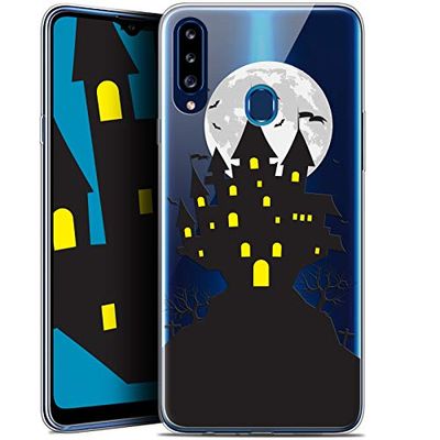 Caseink Beschermhoesje voor Samsung Galaxy A20S (6,5) [Gel HD bedrukt in Frankrijk, Halloween collectie, Castle Scream - zacht - ultradun]