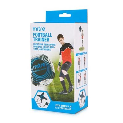 Mitre Treinador de controlo e habilidades de futebol, design ajustável, mãos livres, tamanho único/preto/ciano