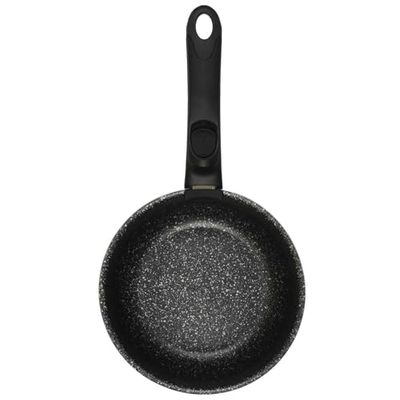 COOK CONCEPT, KC25301, X3 Stone Effect Saucepan med avtagbart universellt handtag, elegant design, kvalitetsmaterial, stapelbara för matlagning, svart, 20 cm