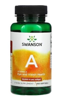 Swanson Vitamine A 10 000 UI - 250 Softgels | Complément Haute Puissance pour la Santé Immunitaire et Visuelle