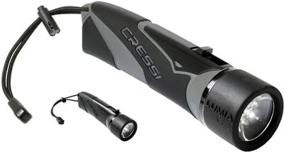 Cressi Lumia+ Torch Antorcha de Buceo, Unisex-Adult, Negro/Plata, Talla Única