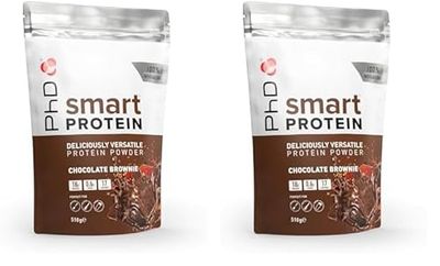 Phd Smart Protein, Versatile Shake, Ideal for Shakes, Baking and Deserts, Chocolate Brownie Flavour, 17 Servings per 510 g Bag (Pack of 2)