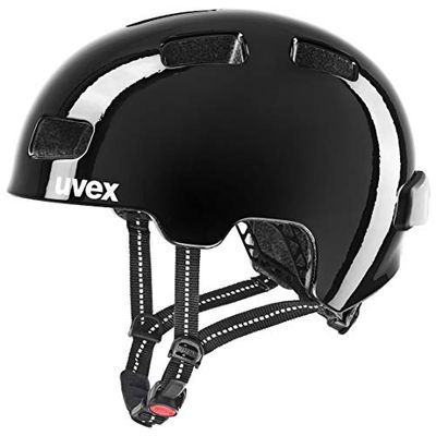 uvex city 4 Mini me - lätt cityhjälm för dam och herr - inkl. LED-lampa - individuell storleksanpassning - black-white - 55-58 cm