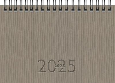 rido/idé Agenda tascabile modello TM 17/contacter (2025), 2 pagine = 1 settimana, A6 orizzontale, 128 pagine, copertina in similpelle Tejo grigio