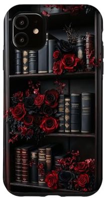 Dark Academia Goth Book Rose Gothic Bookish Floral Case for iPhone 11