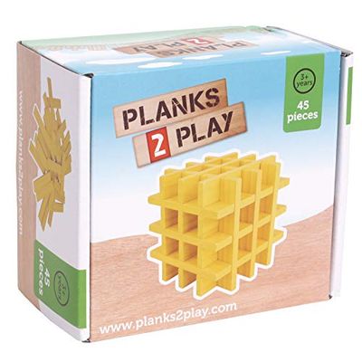 New Classic Toys- Planks 2 Play-45 Tavole-Giallo, 50 Pieces - Yellow, P2CYL45