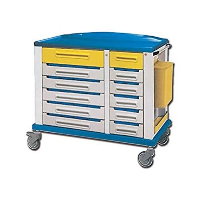 GiMa 27497 pharmacie Chariot avec grand 30 intercalaires, 1150 mm L x 640 mm W x 1000 mm h