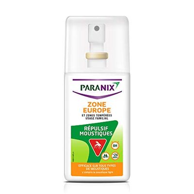 Paranix Répulsif Moustiques Zone Europe et Zones Tempérées – Protection 8 H – Spray 90 ml