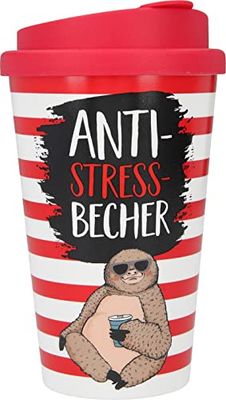 Depesche 2180-053 - Gobelet to Go en Plastique avec Slogan, 350 ML, réutilisable, gobelet Anti-Stress avec Motif Paresseux