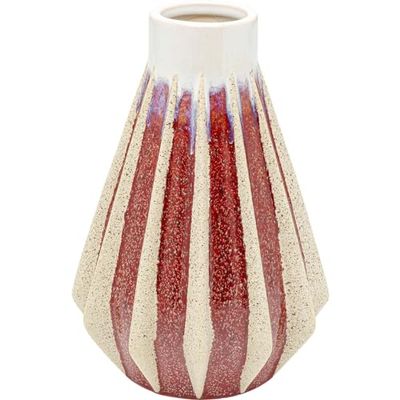 Kare Vaso di design Tic Tac, rosso, decorativo, vaso di fiori, in ceramica, fatto a mano, unico, 24 cm (H)