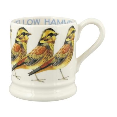 Emma Bridgewater Grande tasse à café en céramique 1/2 pin, grande tasse - Tasse en faïence, cappuccino, latte, café, tasse à thé - Belles tasses, cadeau d'anniversaire - Tasse à café marteau jaune