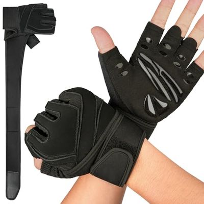 NEUTYPECHIC Krachttrainingshandschoen voor heren, L, krachttraining, dames, ademend, sporthandschoenen met polsband, siliconen, antislip, geschikt voor krachttraining, gewichtheffen, krachttraining