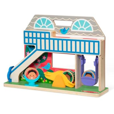 Melissa & Doug GO Tots – Juguete de rodar de Madera Patio de la Escuela (3 Discos) - Certificados FSC