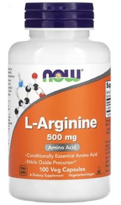 Now Foods – L-Arginine 500mg | Supports Nitric Oxide Production and Blood Flow – 100 Capsules