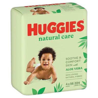 Huggies Natural Care Baby Wipes, 4 x 56 Count