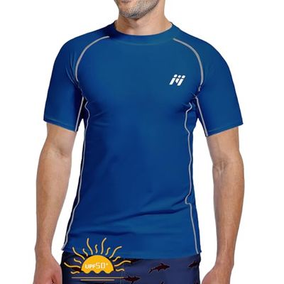 MEETWEE Rash Guard Rash Vest män långärmad/kortärmad UV skydd T-shirt toppar UPF 50 snabbtorkande för simning surfing vattensport