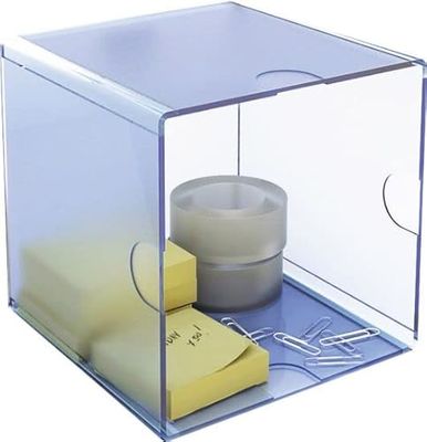 m-office Kali Organizador Modular Apilable Fabricado En Poliestireno Transparente Con 1 Compartimento Hueco (Azul Transparente)